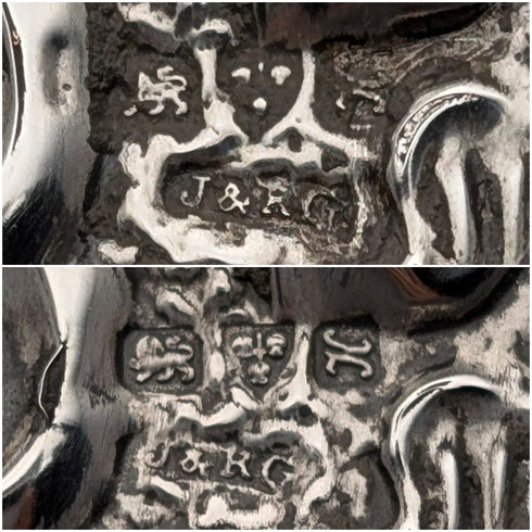 1908年 英国アンティーク 純銀装飾ハンドル 洋服ブラシペア  J&R Griffin